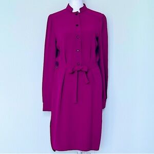 GUCCI: Purple Fuchsia Long Sleeve Midi Dress
